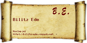 Bilitz Ede névjegykártya